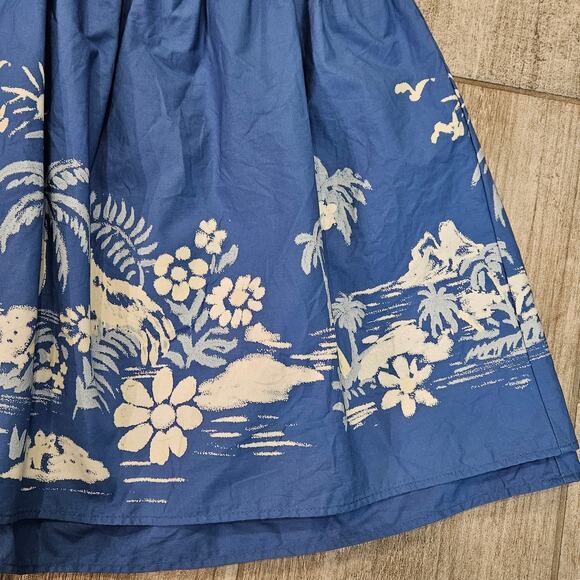 Free People‎ Deserted Island Mini Dress Women L Blue Open Back Boho Summer Beach - Picture 6 of 13